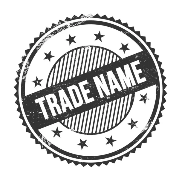 Trade Name Text Written Black Grungy Zig Zag Borders Stamp —  Fotos de Stock