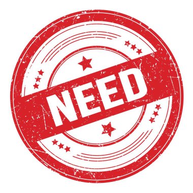 Kırmızı yuvarlak grungy doku damgası üzerinde yazıya ihtiyaç var.