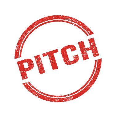 Kırmızı grungy vintage yuvarlak pulu üzerine yazılmış PITCH metni.