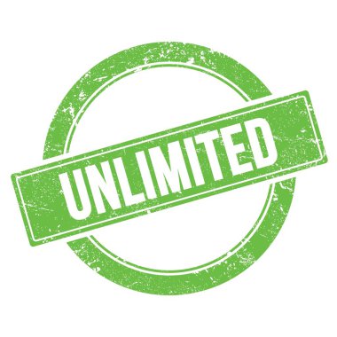 Yeşil grungy yuvarlak vintage damga üzerinde Sınırsız metin.