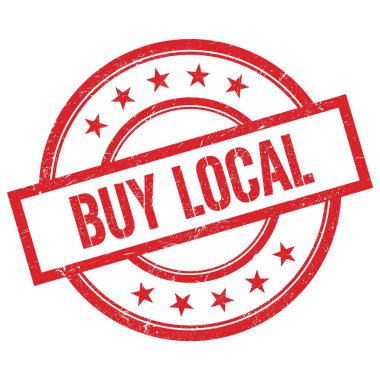 Kırmızı yuvarlak vintage kauçuk damga üzerine yazılmış LOCAL metni al.