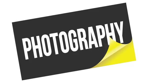 Teks Photography Yang Ditulis Pada Cap Stiker Kuning Hitam — Stok Foto