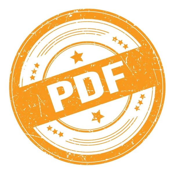 Pdf Szöveg Narancssárga Kerek Grungy Textúra Bélyegző — Stock Fotó