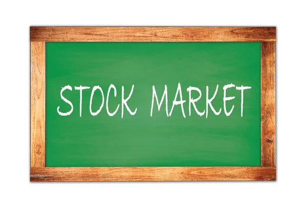Stock Market Tekst Geschreven Groen Houten Schoolbord — Stockfoto