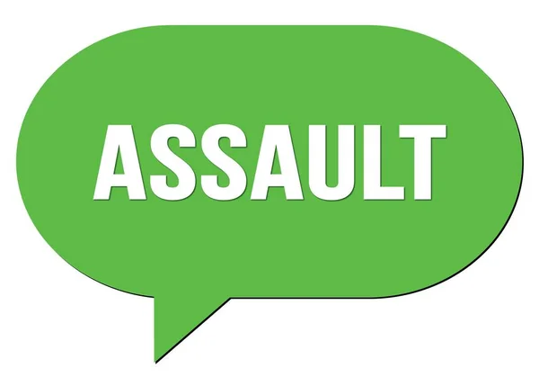 Assault Szöveget Írt Zöld Beszéd Buborék Bélyegző — Stock Fotó