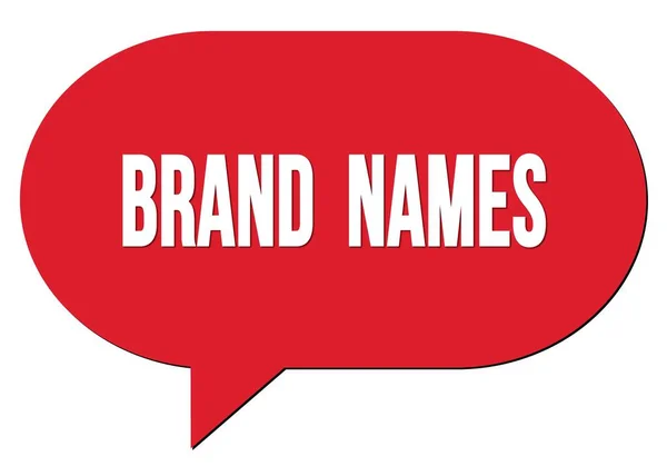 Brand Names Text Written Red Speech Bubble Stamp — Stock Photo, Image