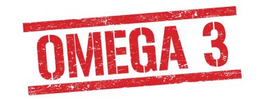 Kırmızı grungy dikdörtgen işareti üzerinde OMEGA 3 metin.