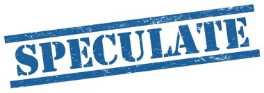 Mavi grungy dikdörtgen vintage damga üzerine SPECULATE metin.