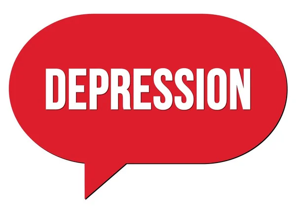 Depresja Tekst Napisany Czerwonym Znaczkiem Bąbelkowym — Zdjęcie stockowe