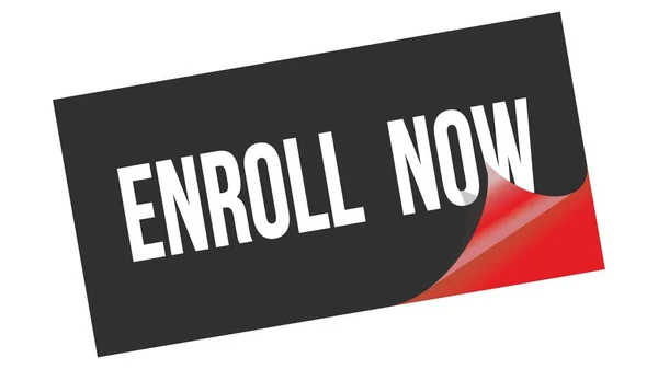 Enroll Now Text Written Black Red Sticker Stamp — Stock Photo, Image