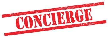 Kırmızı grungy dikdörtgen vintage damga üzerinde CONCIERGE metin.