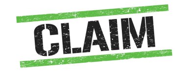 Siyah yeşil grungy satır işareti üzerinde CLAIM metin.