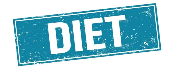 Diet Text Blue Grungy Rectangle Stamp Sign — Stock Photo, Image
