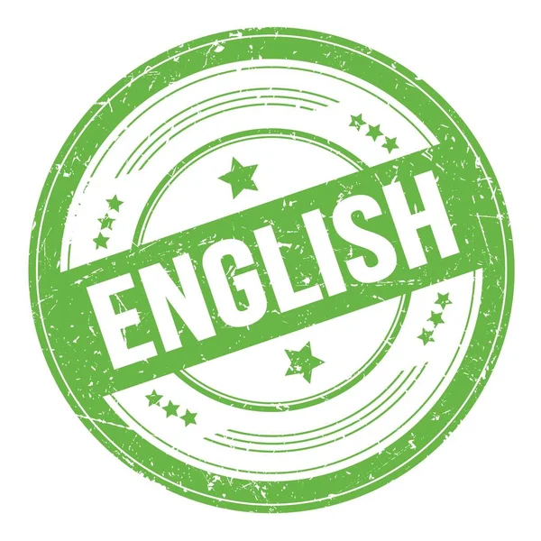 Tekst Języku Angielskim Zielonym Okrągłym Grungy Texture Stamp — Zdjęcie stockowe