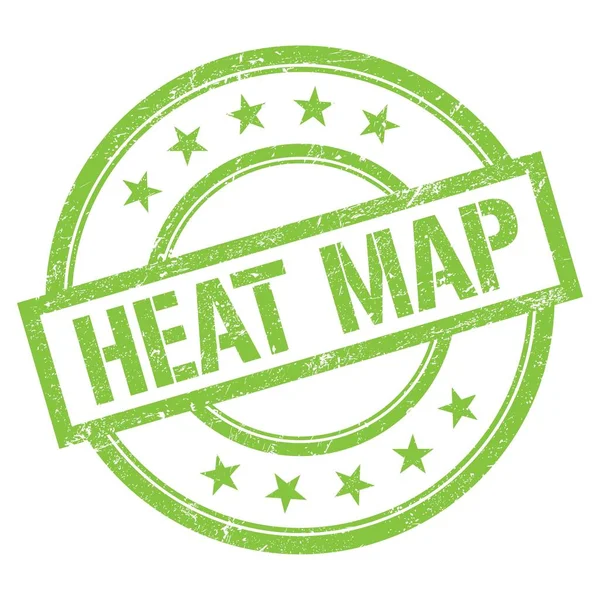 Heat Map Tekst Napisany Zielonym Okrągłym Stemplu Kauczukowym Vintage — Zdjęcie stockowe