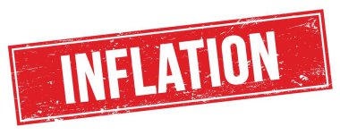 Kırmızı grungy dikdörtgen damga işareti üzerinde INFLATION metin.