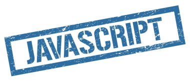 JAVASCRIPT mavi grungy dikdörtgen pul işareti.