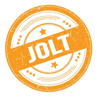 Turuncu yuvarlak grungy doku damgası üzerine JOLT metni.