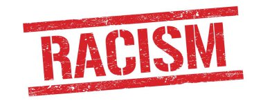 Kırmızı grungy dikdörtgen damga işareti üzerinde RACISM metin.