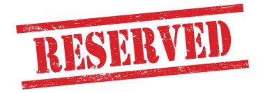 Kırmızı grungy vintage kauçuk damga üzerinde RESERVED metin.