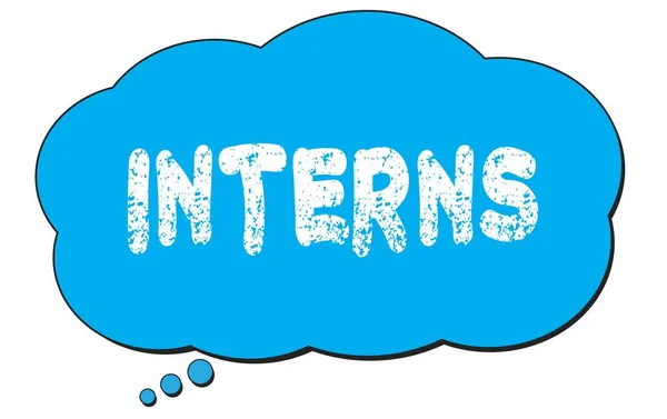 Interns Κείμενο Γραμμένο Μια Μπλε Φούσκα Σύννεφο Σκέψης — Φωτογραφία Αρχείου