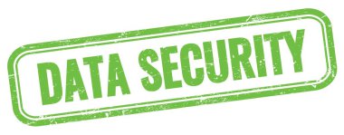 Yeşil grungy vintage dikdörtgen damgalı DATA GÜVENLİK metin.