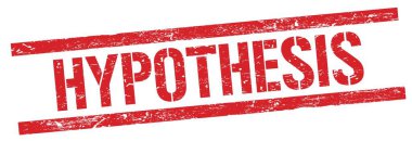 Kırmızı grungy dikdörtgen damga işareti üzerinde HYPOTHESIS metni.