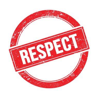 Kırmızı grungy yuvarlak vintage damga üzerinde Saygı metni.