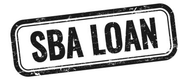 Siyah grungy vintage dikdörtgen pulu üzerine SBA kredi metni.