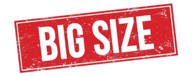 Kırmızı grungy dikdörtgen mühür işareti üzerinde büyük SIZE metin.
