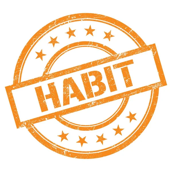 Habit Texto Escrito Naranja Ronda Sello Goma Vintage —  Fotos de Stock