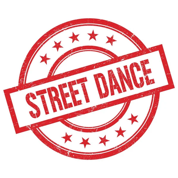 Street Dance Testo Scritto Timbro Rosso Rotondo Gomma Vintage — Foto Stock