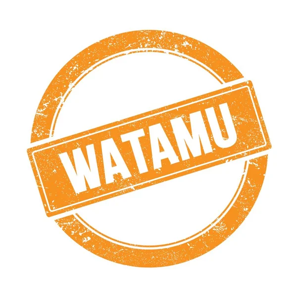 Watamu Szöveg Narancssárga Grungy Kerek Vintage Bélyegző — Stock Fotó