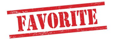 Kırmızı grungy vintage kauçuk damga üzerine FAVORITE metin.