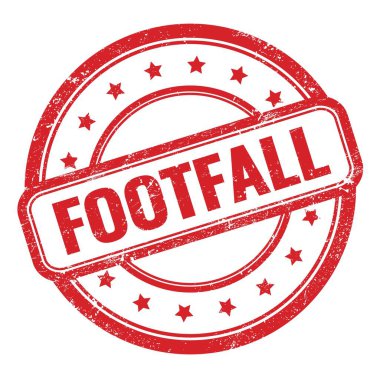Kırmızı grungy vintage lastik mühür üzerine FOOTFall metin.