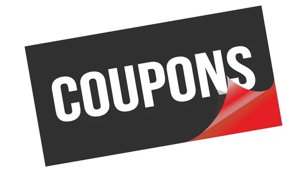 Coupons Text Written Black Red Sticker Stamp — Stock Photo, Image