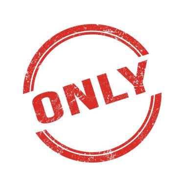 Sadece kırmızı grungy vintage yuvarlak damga üzerine yazılmış metin.