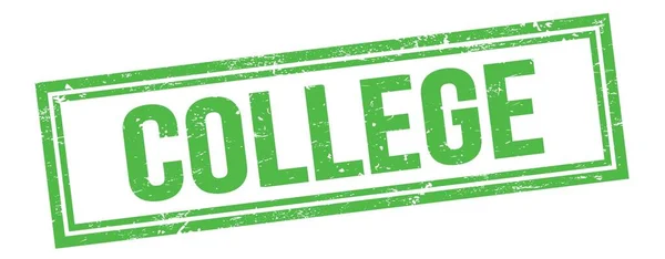 College Text Auf Grünem Grungy Vintage Rechteck Marke — Stockfoto