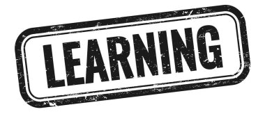 Siyah grungy vintage dikdörtgen damgası üzerinde öğrenme metni.