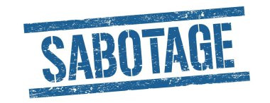 Mavi grungy satır işareti üzerinde SABOTAGE metin.