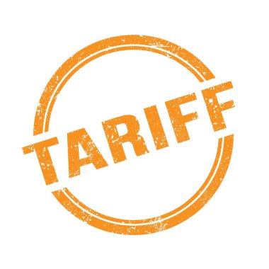 TARIFF metin turuncu grungy vintage yuvarlak pul üzerine yazılmış.