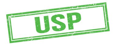 Yeşil grungy vintage dikdörtgen damgalı USP metin.