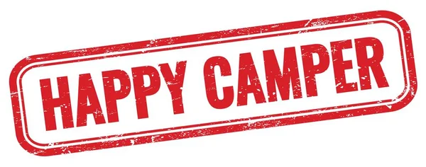 Happy Camper Text Auf Rotem Grungy Rechteck Stempel — Stockfoto