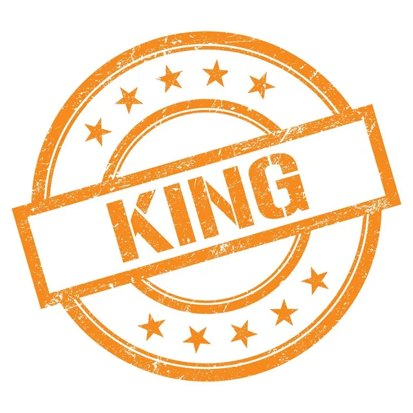 King Texto Escrito Naranja Ronda Sello Goma Vintage — Foto de Stock