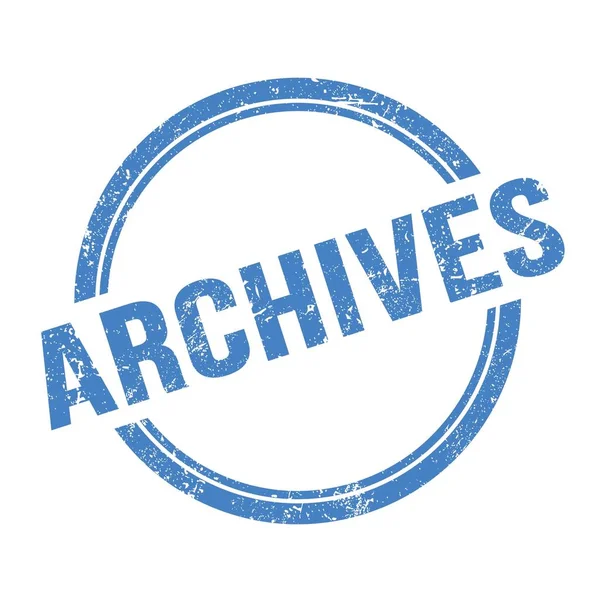 Archives Mavi Grungy Vintage Yuvarlak Pul Üzerine Yazılmış Metin — Stok fotoğraf