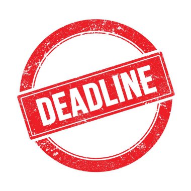 Kırmızı grungy yuvarlak vintage damga üzerinde DEADLINE metin.