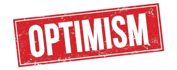 Optimism Text Röd Grungy Rektangel Stämpel Tecken — Stockfoto