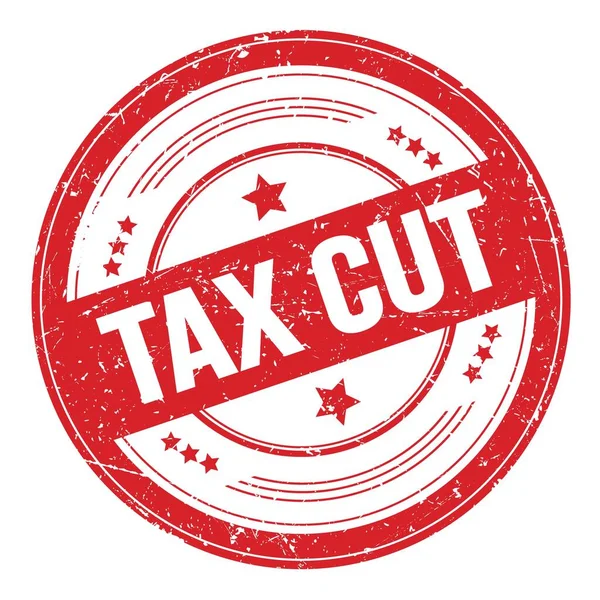 Tax Cut Text Red Grungy Texture Stamp — ストック写真