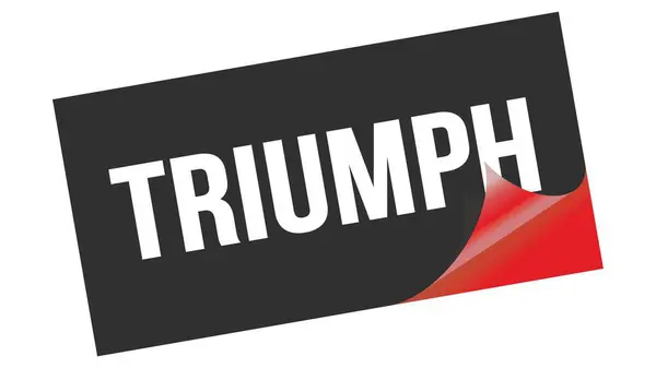 Текст Triumph Написанный Черно Красной Штемпельной Марке — стоковое фото
