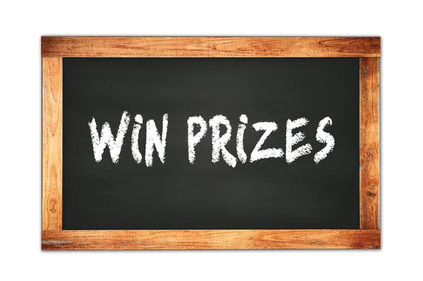 Win Prizes Text Written Black Wooden Frame School Blackboard — ストック写真